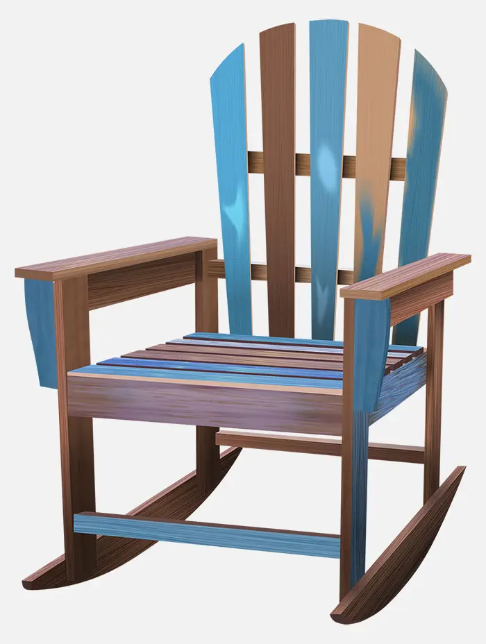 Illustration d'une rocking-chair en bois