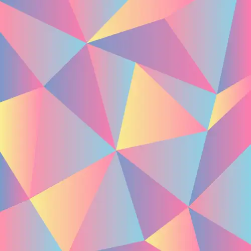 Illustration pattern triangles en dégradés de couleurs tons jaunes/roses/bleus