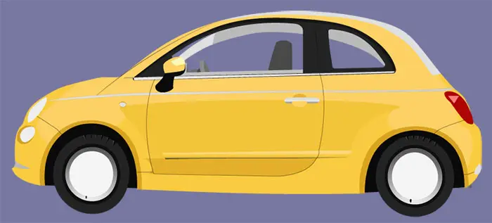 Illustrations d'une voiture jaune